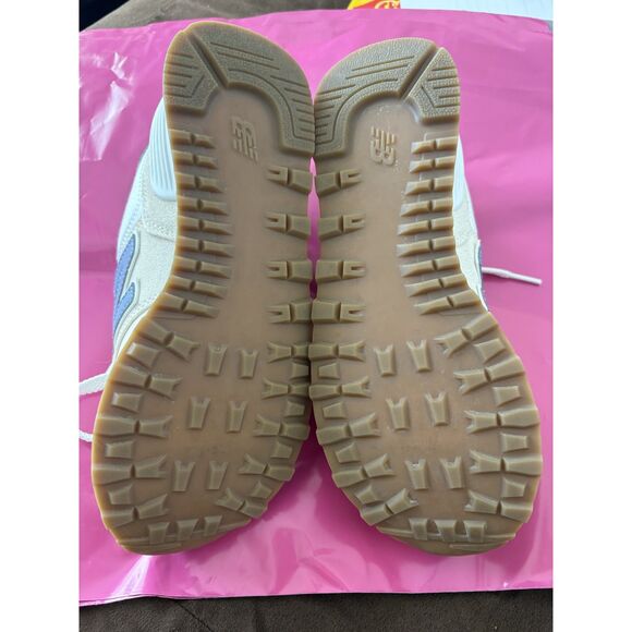 New Balance 574 Women's sneaker Linen/Indigo size 5.5 suede mesh lightweight - Picture 7 of 13